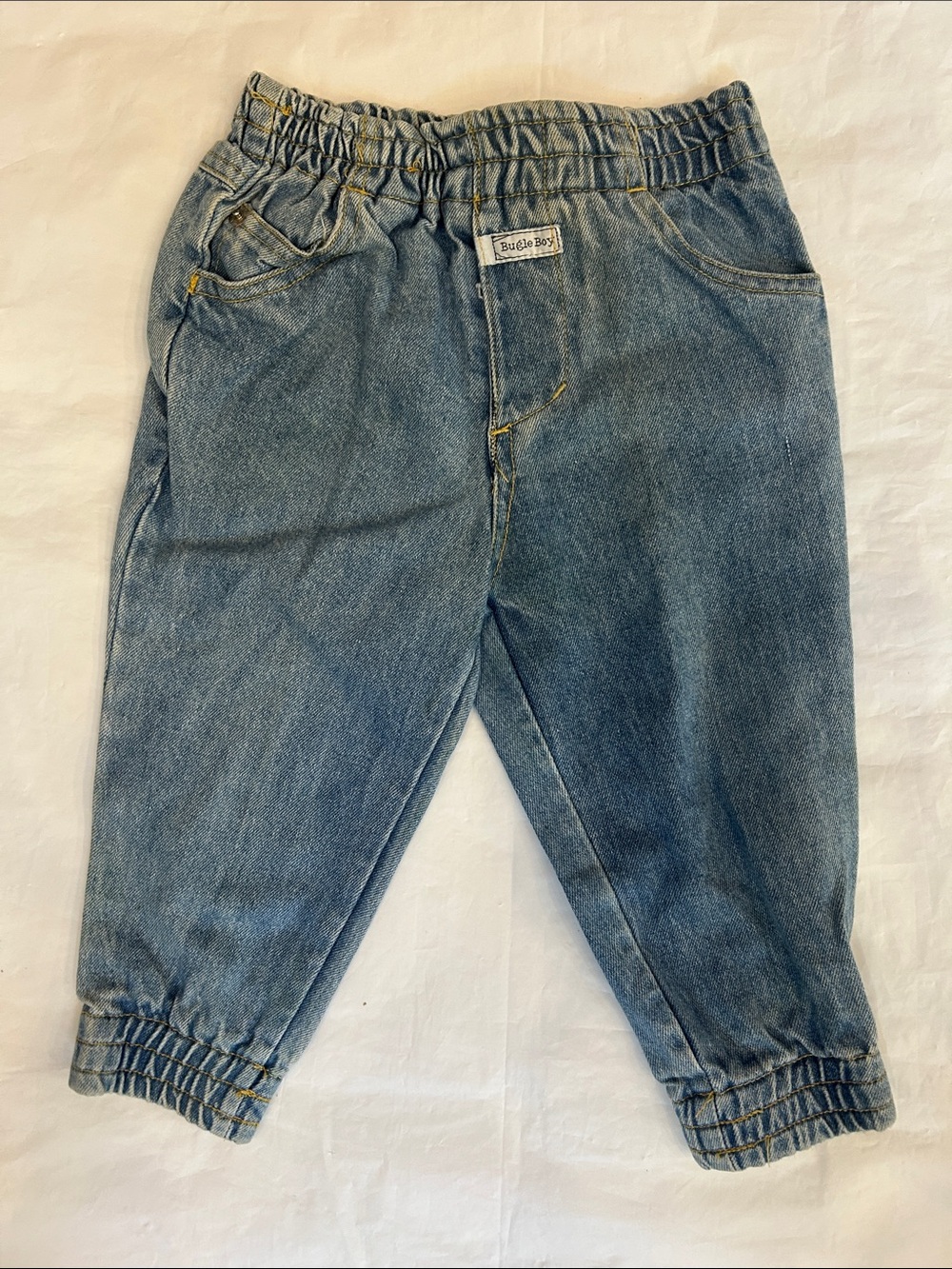 Bugle Boy Medium Blue Elastic Waist Denim Joggers